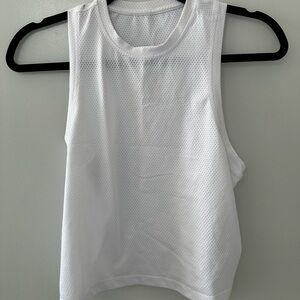 Vuori White Mesh Sleeveless Top